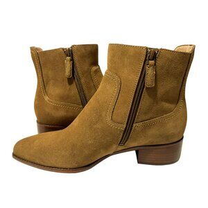 Cole Haan Womens Grand 360 Tan Ankle Boots Booties 8M Side Zip Topstitched NEW
